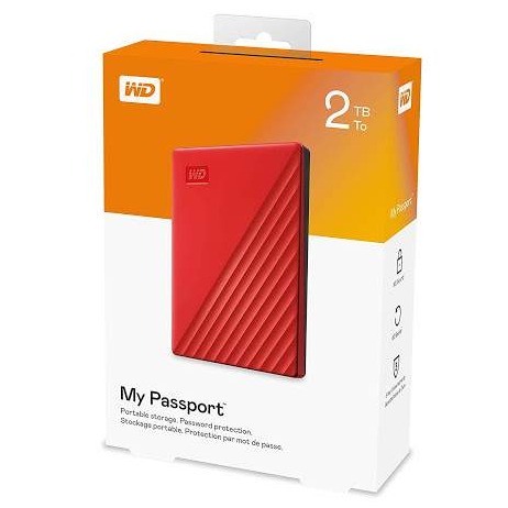 WD My Passport USB 3.2 Red 2TB