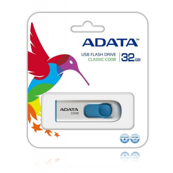 USB ADATA 32GB White AC008-32G-RWE