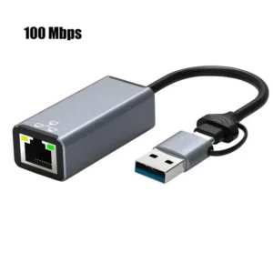 ADAPTER ETHERNET 100 MBS HC-72S 2U1 USB C/USB A RJ45 100 MBs