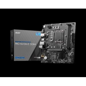 MB MSI PRO H610M-E DDR4/  Micro-ATX / Socket 1700 / Dual Channel DDR4 3200(OC)MHz / 1x PCIe x16 slots / 1x M.2 slots / 1x HDMI / 1 x VGA / 2x USB 3.2 Gen 1, 4x USB 2.0, 3Y