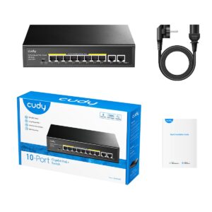 Mrežni switch Cudy 8-Port Gigabit PoE+ Switch, 120W (8x 1 Gbps PoE+, 2x 1 Gbps Uplink ports) / GS1010PE