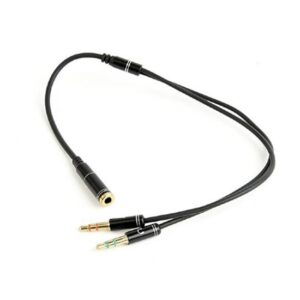 Audio adapter za slušalice GEMBIRD 2x3,5mm 3pin to 1x3,5mm 4pin metal connector (mic/slušalice), CCA-418M
