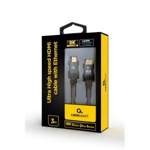 KABL HDMI GEMBIRD 3m Ultra High speed with Ethernet, 8K select plus series, CCB-HDMI8K-3M