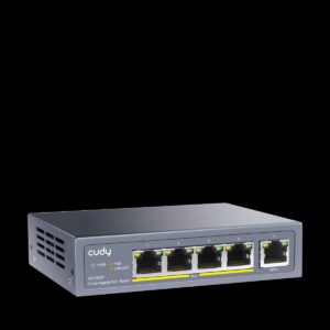 CUDY 5-port Gigabit PoE+Switch 60W GS1005P