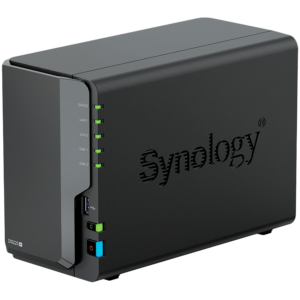 Synology DS225+, Tower, 2-bays 3.5" SATA HDD/SSD, CPU Inte Celeron J4125 4-core (4-thread) 2.0 GHz, burst up to 2.7 GHz, 2 GB DDR4 non-ECC (expandable up to 6 GB), 1xRJ-45 1GbE LAN, 1xRJ-45 2.5 GbE LAN, 2xUSB 3.2 Gen 1, 1.3 kg, 3yr warranty