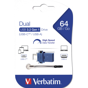 Dual USB memorijski stik 3.2 Gen1 Verbatim, 64GB, USB-C/USB-A