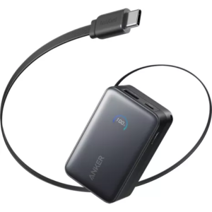 Anker Nano Power Bank (10K, 45W, Built-In Retractable USB-C Cable) Black A1638H11/24 month