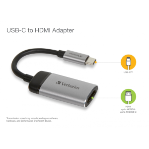 Adapter USB-C 3.1 Gen1 na HDMI 4k (60Hz) Verbatim, 10cm