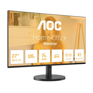 Monitor AOC 27B31H 27" IPS, 1920x1080, 120Hz, 1ms MPRT, 300 cd/m2, 1500:1, Adaptive Sync, VGA, HDMI, Tilt, Black, VESA, 3y