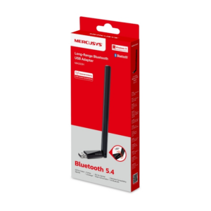 Mercusys MA550H Long Range Bluetooth USB Adapter, Bluetooth BT 5.4, 1x High Gain External Antenna, USB-A, Bluetooth Low Energy, EDR, Up to 7 devices connected at the same time, Supported Operating System-Windows 11/10/8.1/7