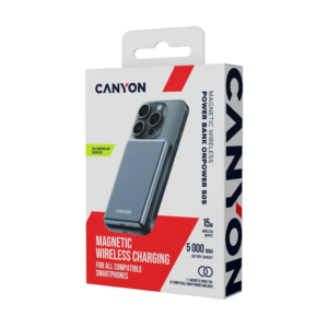 CANYON power bank OnPower 505 slim Magnetic 5000 mAh PD20W Dark Grey CNS-CPB505DG