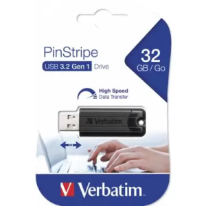 USB memorijski stik Verbatim 32GB, crni, pinstripe 3.2 Gen1