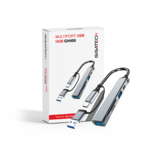 USB hub Gigatech GH400, multiport 1 x USB-A (3.0), 1 x USB-A (2.0), 1 x tip-C, 1 x TF, 1 x SD