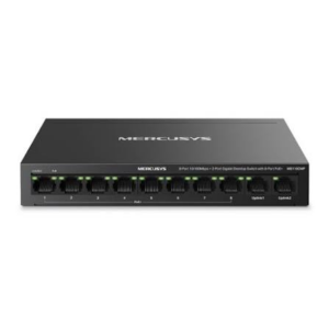 Mercusys MS110CMP 10-Port 10/100Mbps Desktop Switch with 8-Port PoE+, 8 x 10/100 Mbps PoE+ Ports, 2 x Gigabit non-PoE Ports, 115 W PoE Power, Increases PoE transmission distance to 250m by Extend Mode, PoE Auto Recovery, Isolation mode, Metal casing