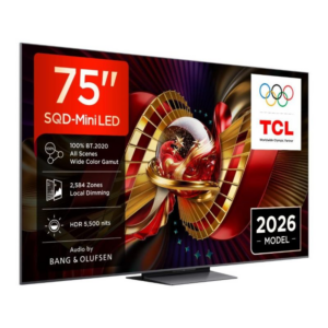 TV TCL 75"C8L 4K SQD-Mini LED; UHD 144Hz/288Hz FHD Google TV; B&O, 2584 zones, 5500 nits; Zeroborder