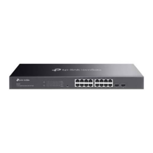 TP-Link SG2218 Omada 16-Port Gigabit Smart Switch with 2 SFP Slots, 16×G RJ45 ports and 2×G SFP slots, Fanless, Zero-Touch Provisioning, 802.1Q VLAN, STP/RSTP/MSTP, Omada App, Static Routing, Rack Mountable, 802.1p/DSCP QoS, ACL, 802.1x, CLI, SNMP - Image 1