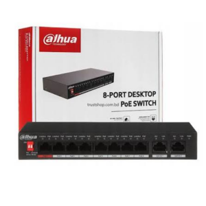 Dahua 10-Port Unmanaged Desktop PoE Switch with 8-Port PoE +2g DH-PFS3010-8ET-96 - Image 1